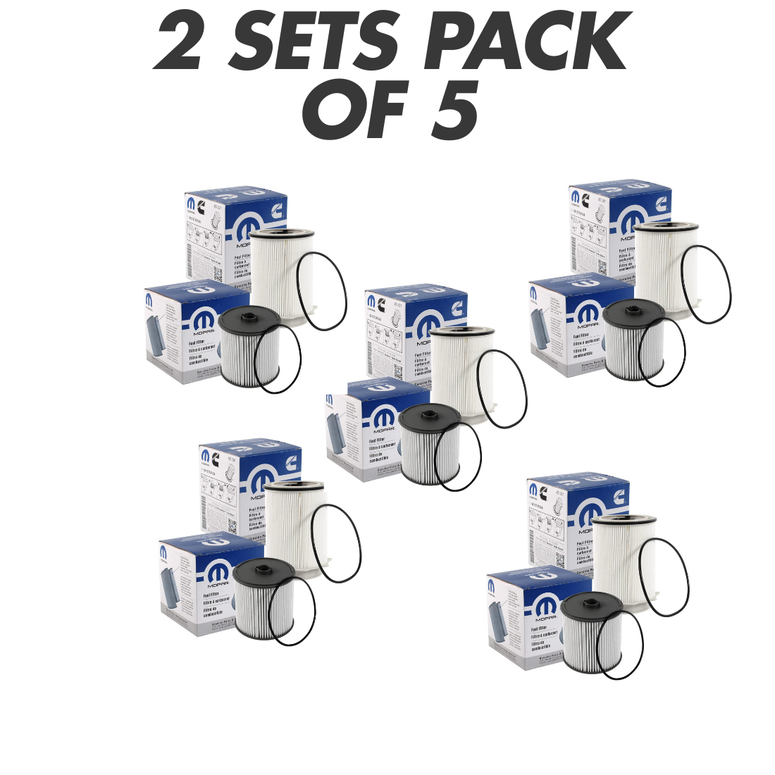 2019-2025 Dodge Ram Truck 6.7L Cummins Diesel Fuel Filters 68157291AA and 68436631AA ( Pack Of 5 )